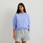Dame sweatshirt med rund hals, lange ærmer og ribkanter
