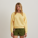 Dame sweatshirt med rund hals, lange ærmer og ribkanter
