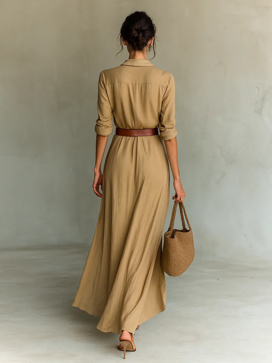 THAMES LAPEL MAXI KJOLE