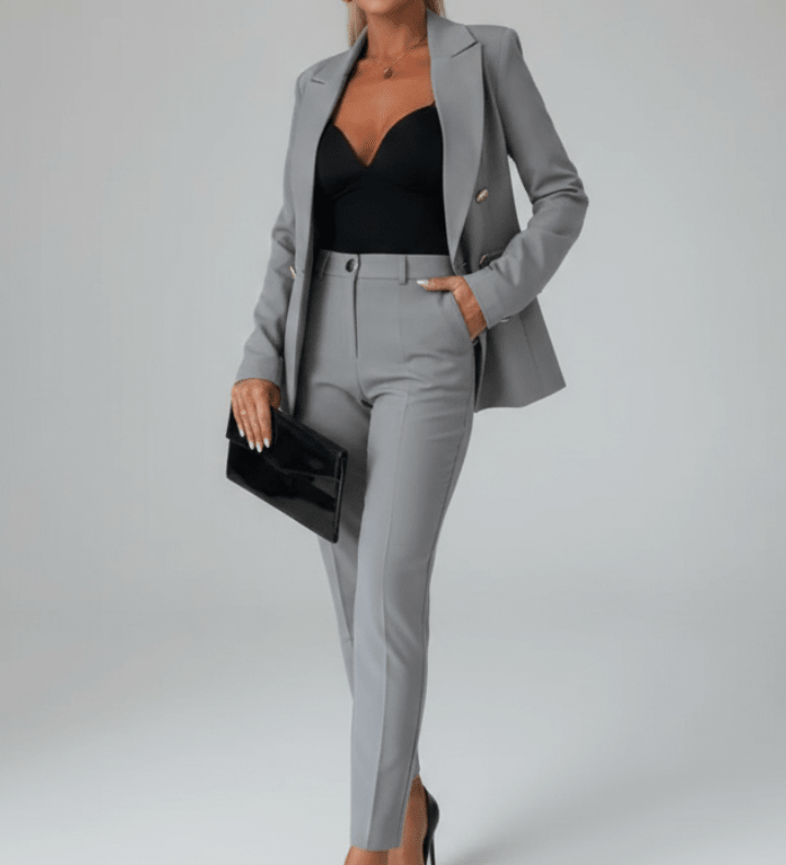 Freya | Buksedragt med Klassisk Blazer og Lige Bukser
