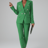 Freya | Buksedragt med Klassisk Blazer og Lige Bukser