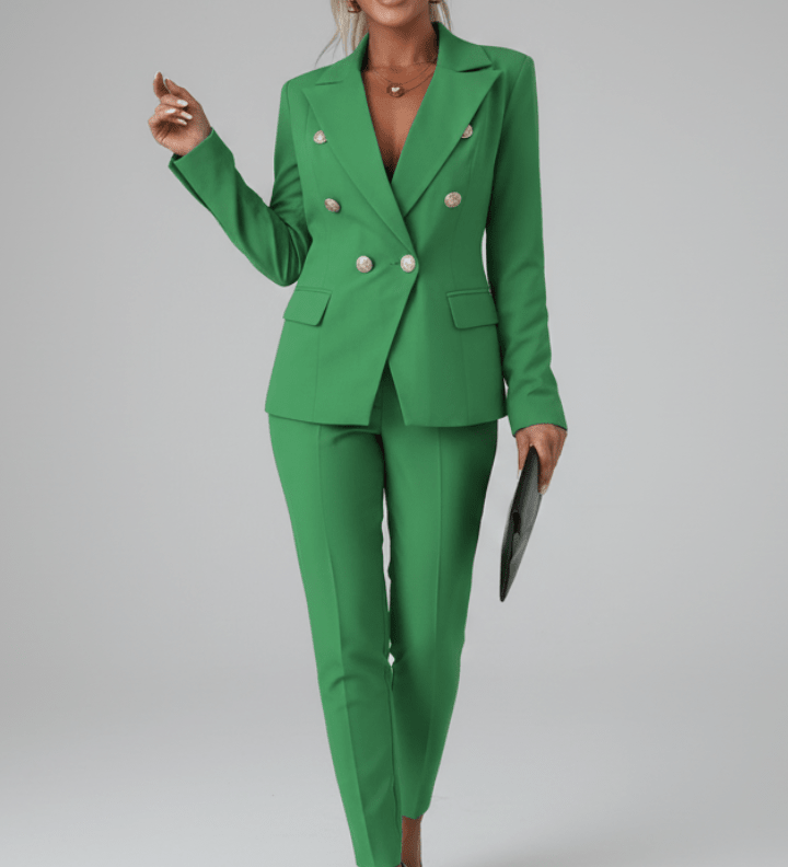 Freya | Buksedragt med Klassisk Blazer og Lige Bukser