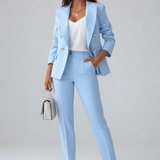 Freya | Buksedragt med Klassisk Blazer og Lige Bukser