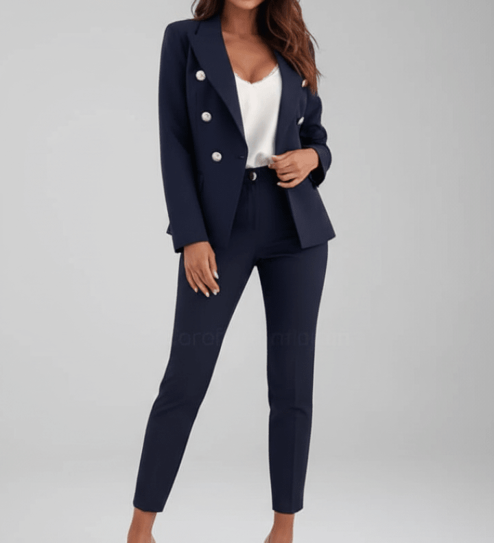 Freya | Buksedragt med Klassisk Blazer og Lige Bukser