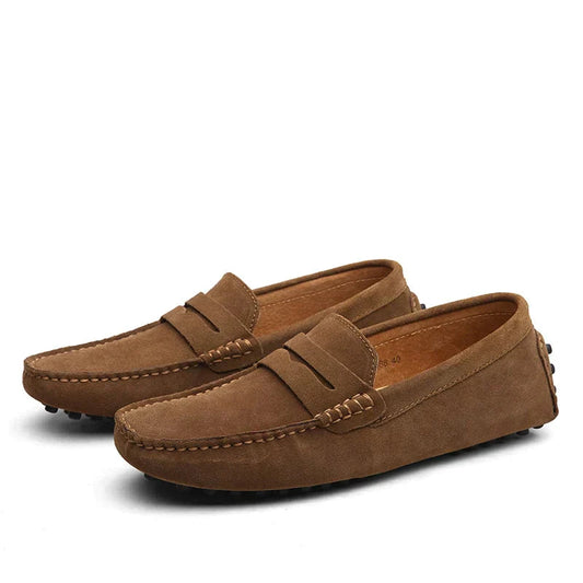 Loafers Herre i Suede-Look – Mokkasin Stil med Blødt Foer