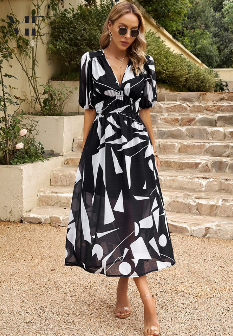 Elegant Blomster Maxi Kjole til Kvinder - Sommerkjoler til Casual Stil