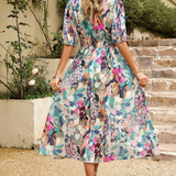 Elegant Blomster Maxi Kjole til Kvinder - Sommerkjoler til Casual Stil