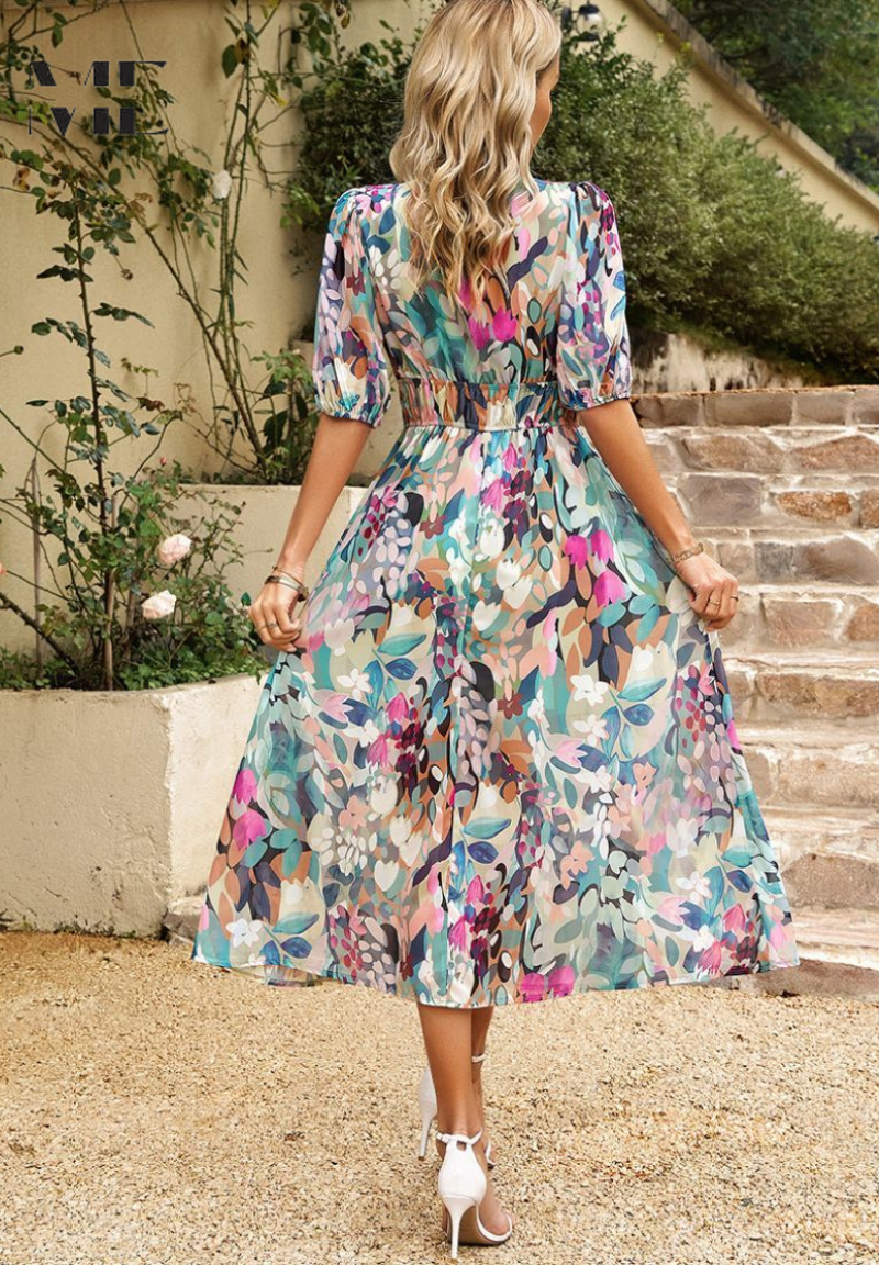 Elegant Blomster Maxi Kjole til Kvinder - Sommerkjoler til Casual Stil