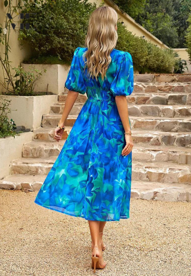Elegant Blomster Maxi Kjole til Kvinder - Sommerkjoler til Casual Stil