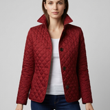Elara | Damer Quiltet Jakke med Knaplukning i Klassisk Design