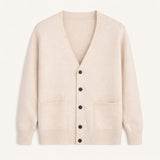 Herre cardigan med V-hals, knapper og to frontlommer