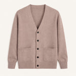 Herre cardigan med V-hals, knapper og to frontlommer