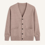 Herre cardigan med V-hals, knapper og to frontlommer