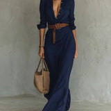 THAMES LAPEL MAXI KJOLE