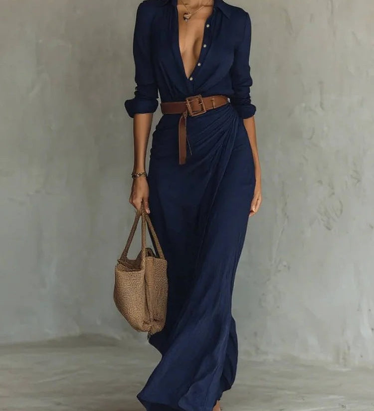 THAMES LAPEL MAXI KJOLE