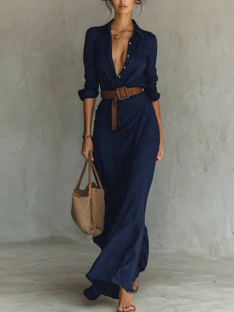 THAMES LAPEL MAXI KJOLE