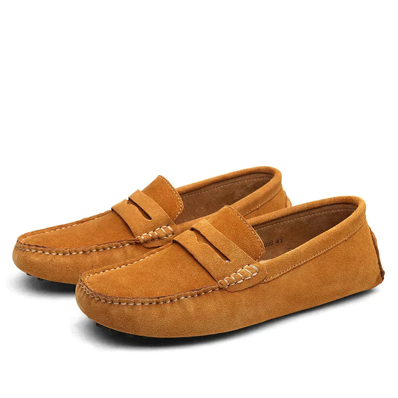 Loafers Herre i Suede-Look – Mokkasin Stil med Blødt Foer