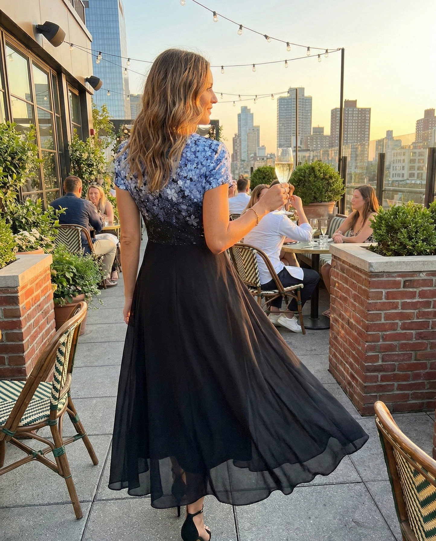 Elegant Kvinders Cocktail Midi Kjole