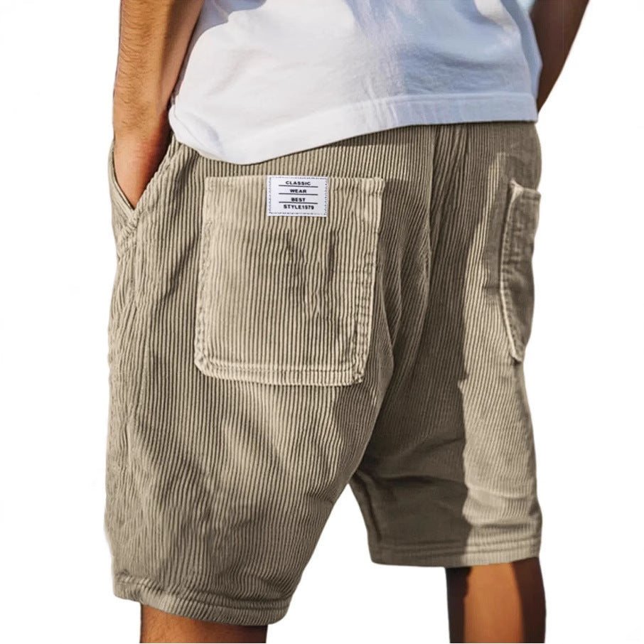 Christian | Herre Shorts med Fløjlslook og Elastisk Linning