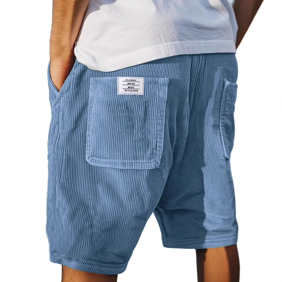 Christian | Herre Shorts med Fløjlslook og Elastisk Linning