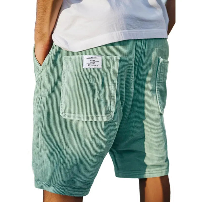 Christian | Herre Shorts med Fløjlslook og Elastisk Linning