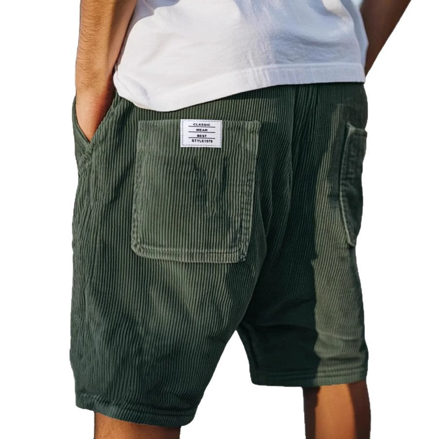 Christian | Herre Shorts med Fløjlslook og Elastisk Linning