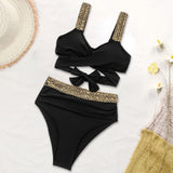 Bikini med høj talje – Glitterstropper til sol