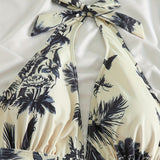 Badedragt med print – Dyb v-hals til sommer