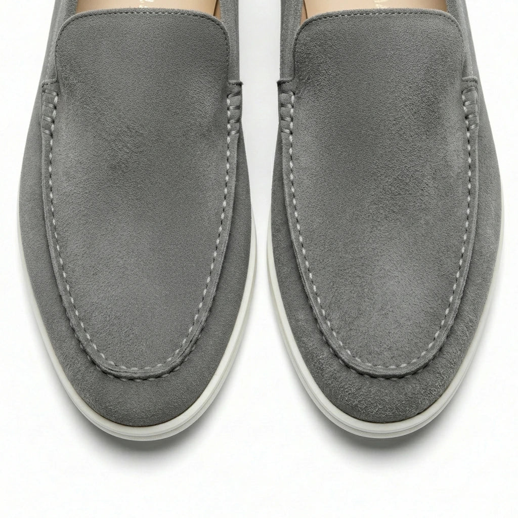 Loafers Herre i Velour-Look – Mokkasin Syning med Gummisål