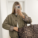 Leopardprint Mellemlang Jakke