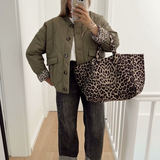 Leopardprint Mellemlang Jakke