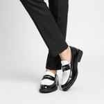 Herre loafers med slip-on-design, kontrastpanel og lav hæl