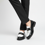 Herre loafers med slip-on-design, kontrastpanel og lav hæl