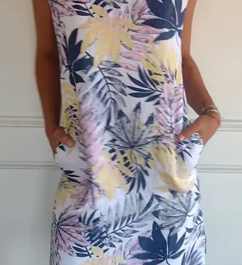Maya | Afslappet Sommerkjole med Botanisk Print