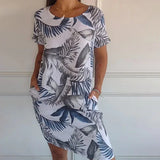 Maya | Afslappet Sommerkjole med Botanisk Print