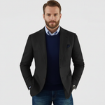 Herreblazer med hakrevers, knapper og brystlomme