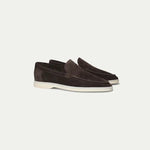 Herre loafers med mokkasinsnit og lys flad sål