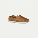 Herre loafers med mokkasinsnit og lys flad sål