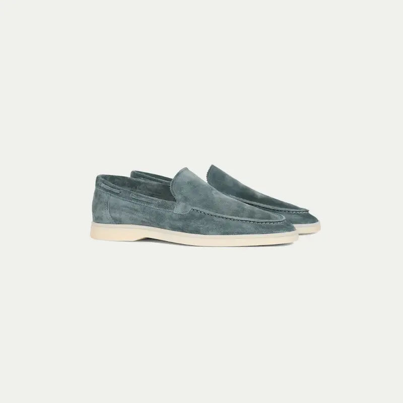 Herre loafers med mokkasinsnit og lys flad sål