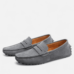 Herre loafers med pennyrem, afrundet tå og flad sål