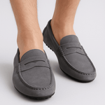 Herre loafers med pennyrem, afrundet tå og flad sål