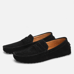 Herre loafers med pennyrem, afrundet tå og flad sål