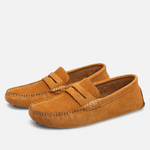 Herre loafers med pennyrem, afrundet tå og flad sål