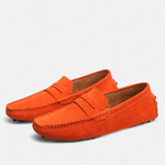 Herre loafers med pennyrem, afrundet tå og flad sål