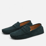 Herre loafers med pennyrem, afrundet tå og flad sål