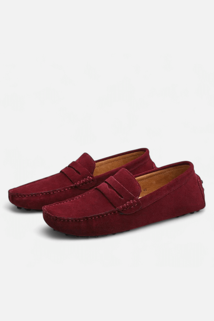 Herre loafers med pennyrem, afrundet tå og flad sål