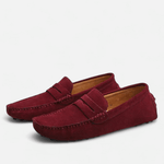 Herre loafers med pennyrem, afrundet tå og flad sål