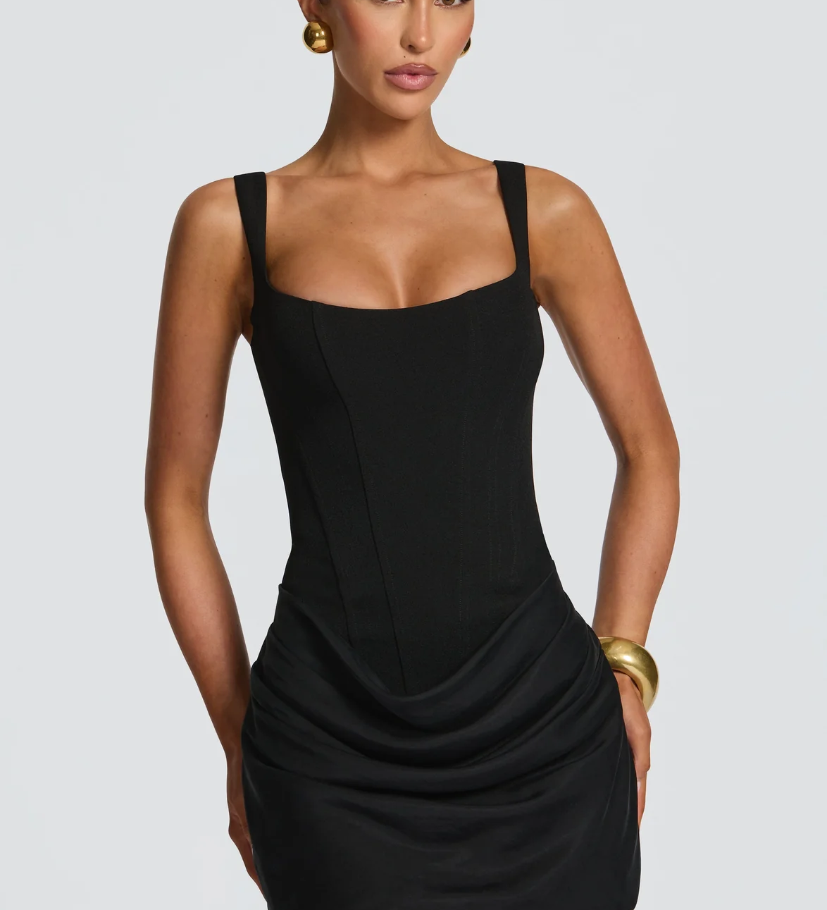 Jovellea | Chic Draperet Aften Mini Kjole