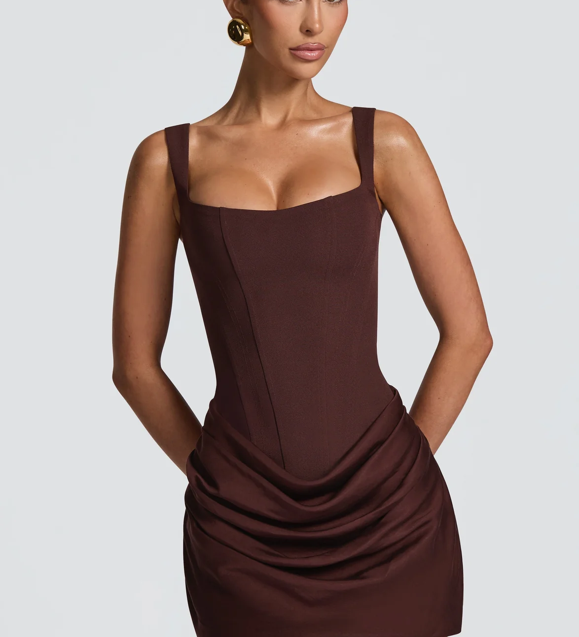 Jovellea | Chic Draperet Aften Mini Kjole