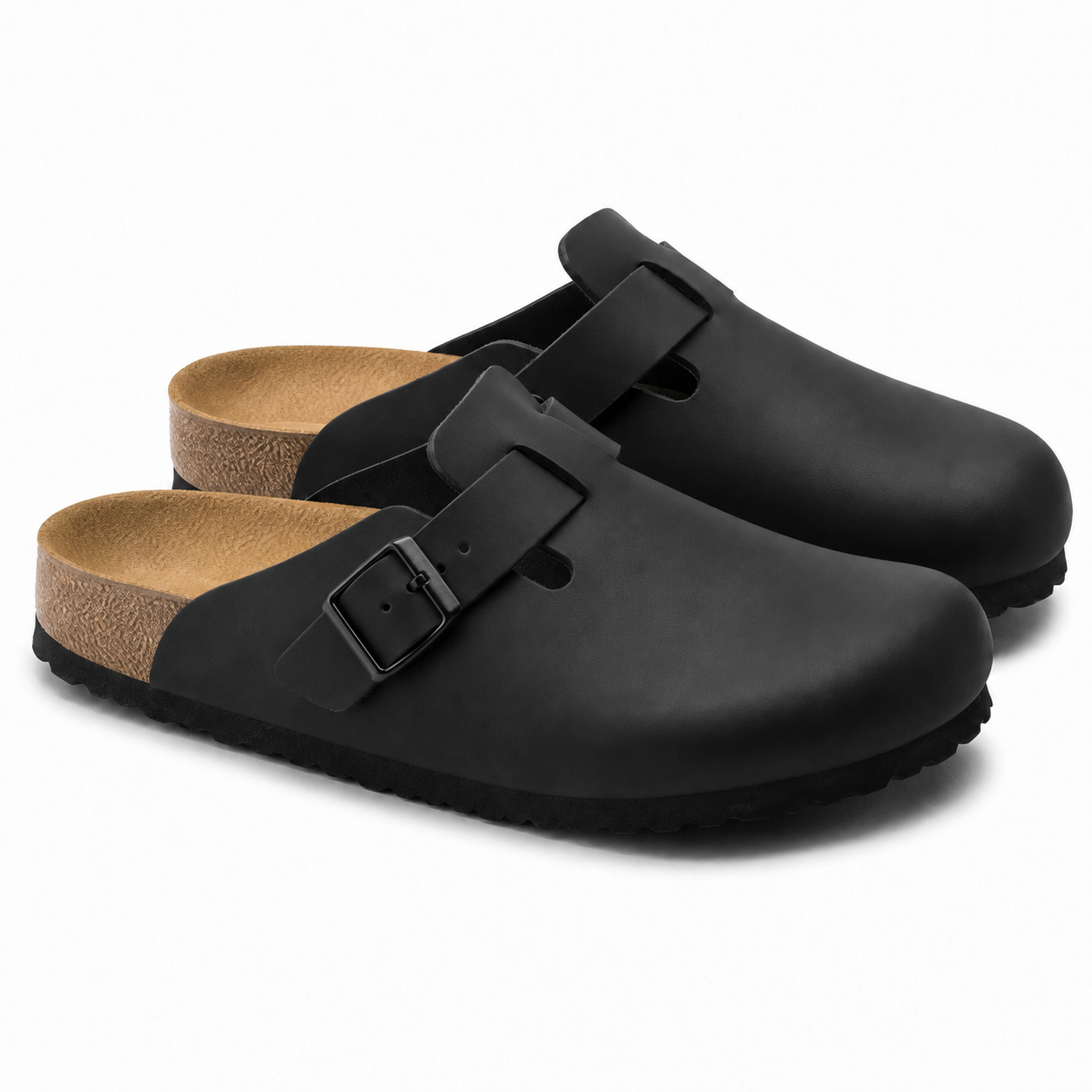 Unisex clogs med lukket tå, justerbart spænde og åben hæl